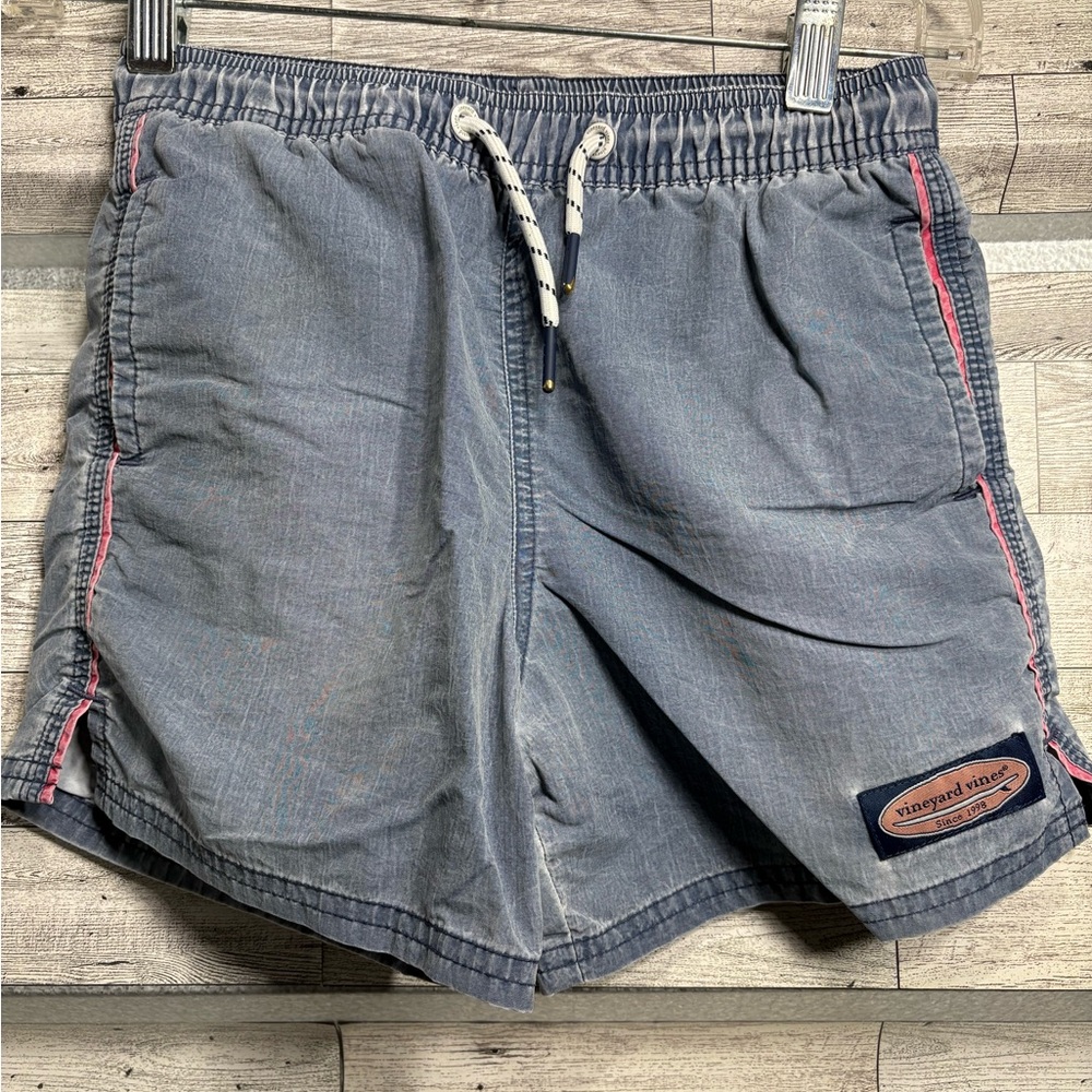 Vineyard Vines Blue Shorts with Pink Trim